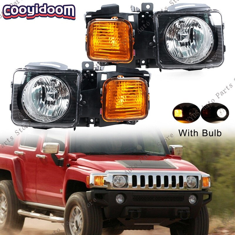 for Hummer H3 2006-2010 LeftRight Side Day Running Lights Headlights Assembly