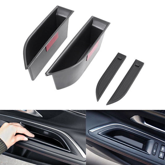 Front Side Inner Door Storage Box Organizer Holder for Peugeot 3008 GT 2016-2018