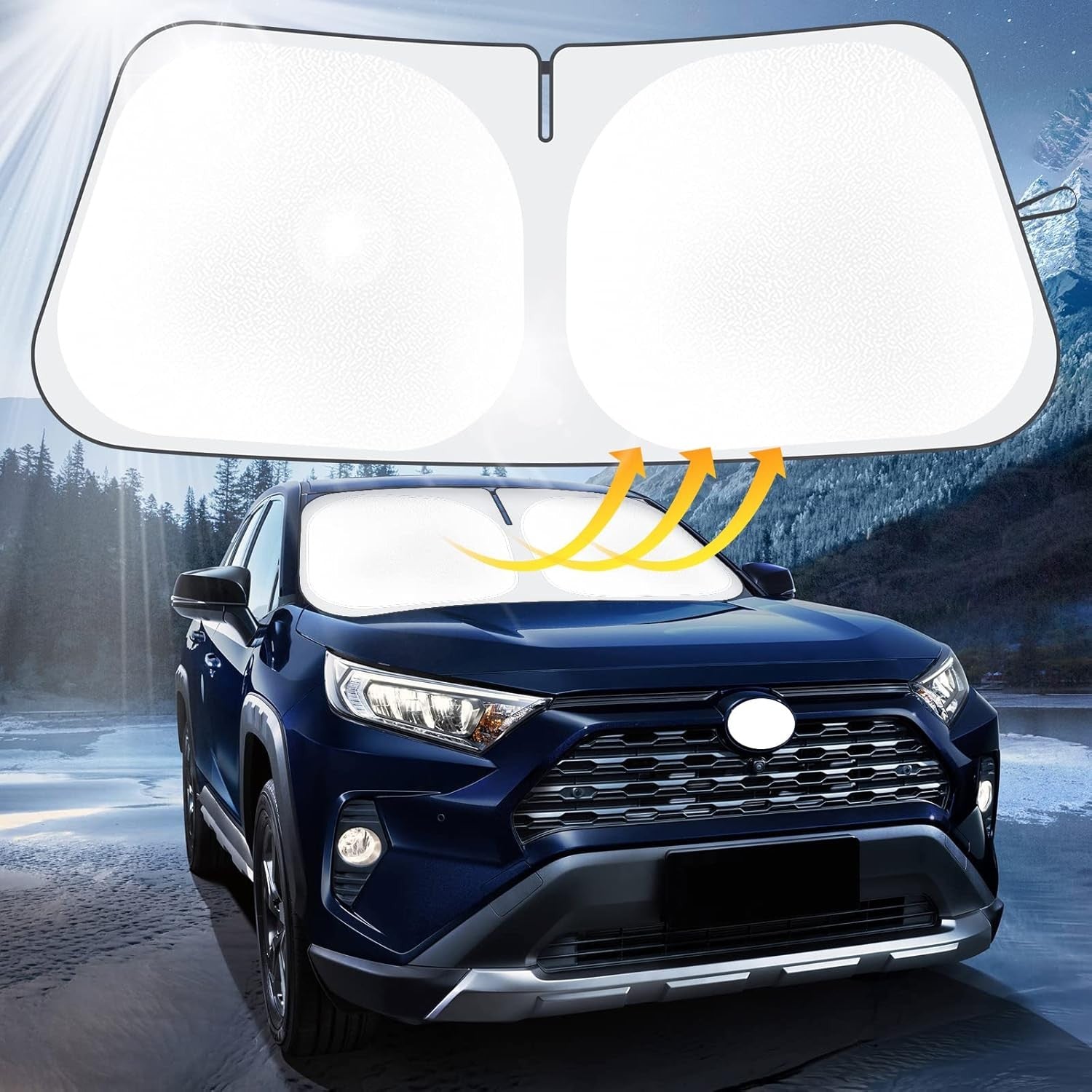 Car Windshield Sunshade UV Blocks Foldable for Toyota 4Runner 5th Gen 2010-2025