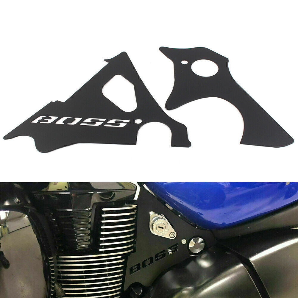 2 Pcs for Suzuki Boulevard M109R Black Engine Side Covers Frame Fillers Keyhole