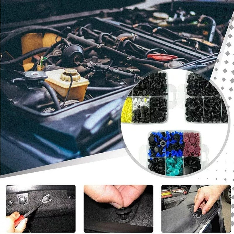 745Pcs Car Plastic Fender Bumper Trim Retainer Rivets Fastener Clips 23 Sizes