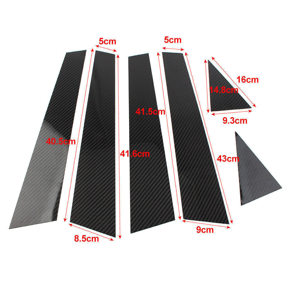 for Audi A6 C7 12-2018 Carbon fiber Pillar Posts Door Window Molding Strip Trims