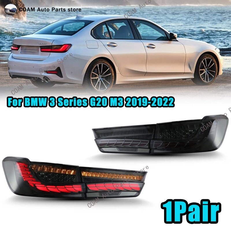 Smoked LED taillights with start-up animation for BMW 3 Series G20 M3 2019 - 2022