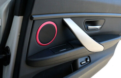 Red Aluminum Inner Door Horn Frame Cover Trim for BMW 3 4 Series GT 2013-2019
