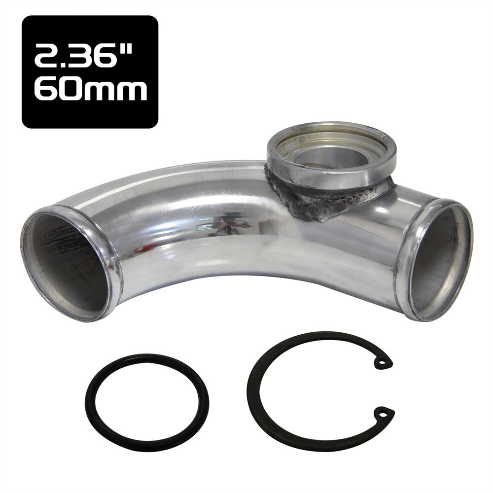 90 degree 60mm 2.36 SSQV SQV Blow Off Valve Adapter BOV Turbo Aluminum Pipe