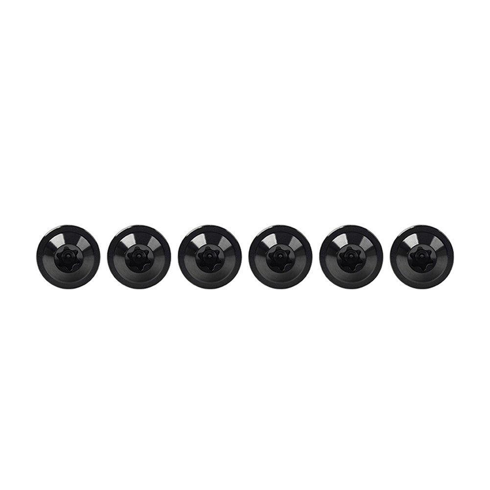 6pcs Alloy Bolts Truss Torx Head Screws M6x10mm For Motorcycle Black