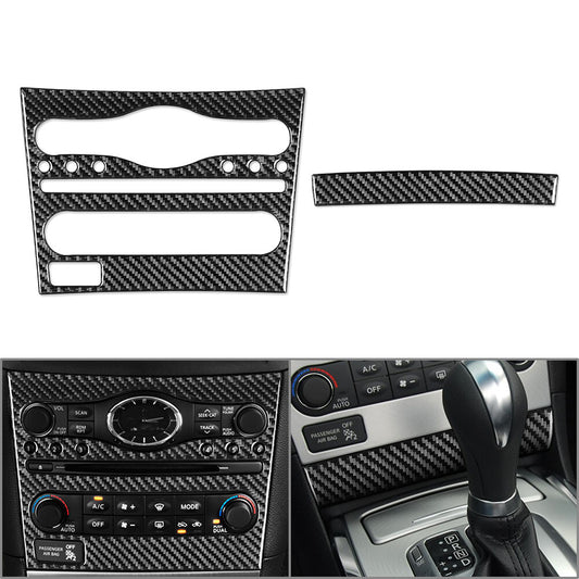 2Pcs Carbon Fiber Interior Radio Console Cover Trim for Infiniti G37 Sedan 10-13