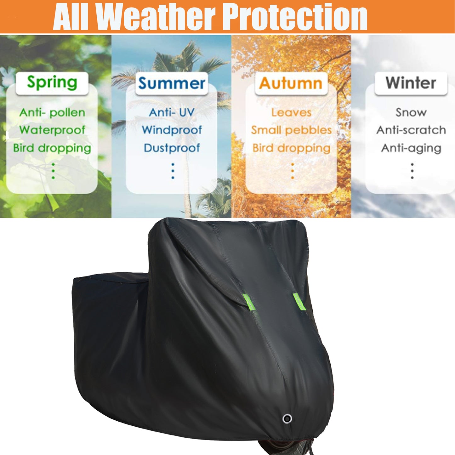 3XL Univereal Motorcycle Protective Case - Waterproof, Rain, Snow, UV Protection, Dustproof, Outdoor Protective Film