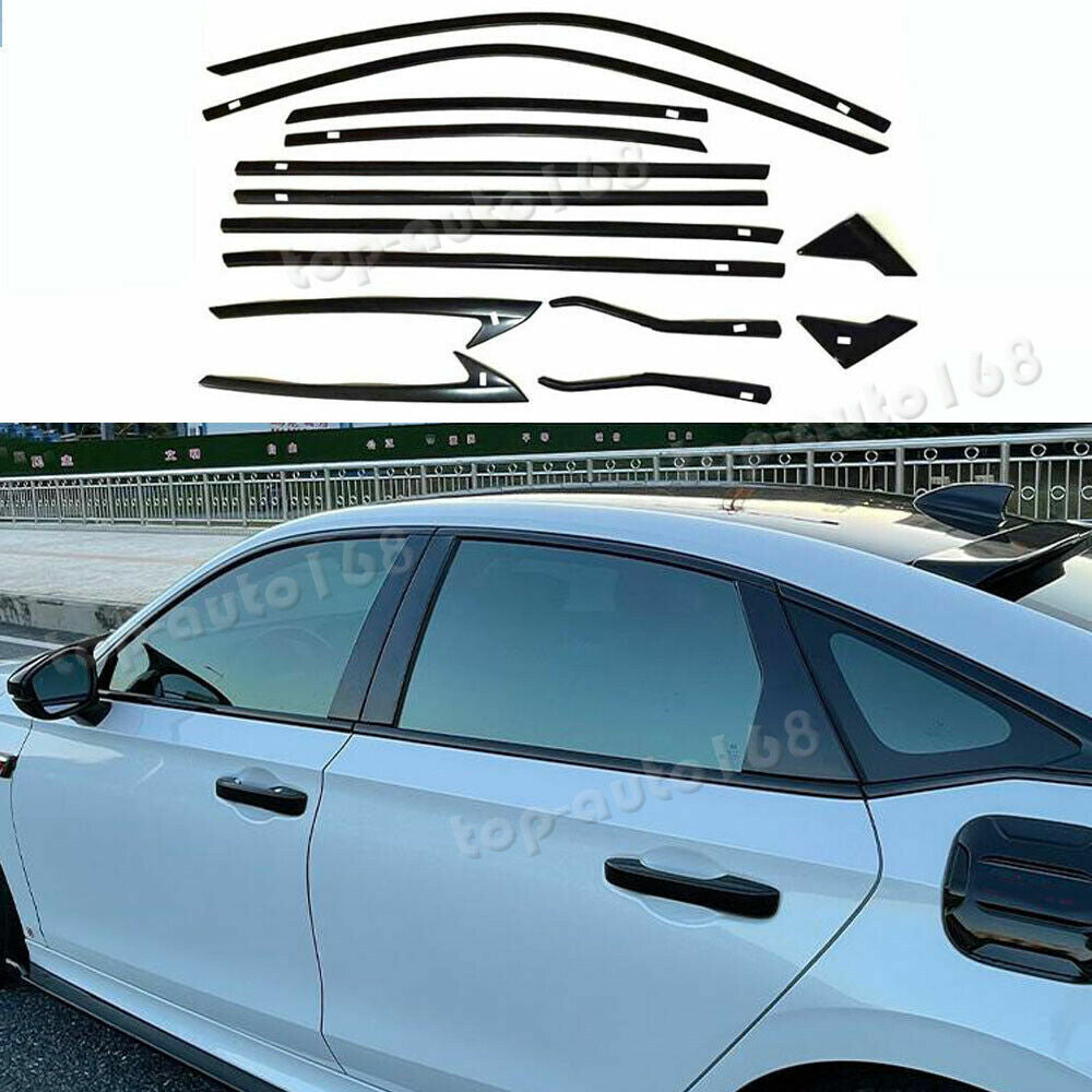 for Honda for Civic 22-2023 Black Steel Window Sill Trim Molding Cover Strip trim14