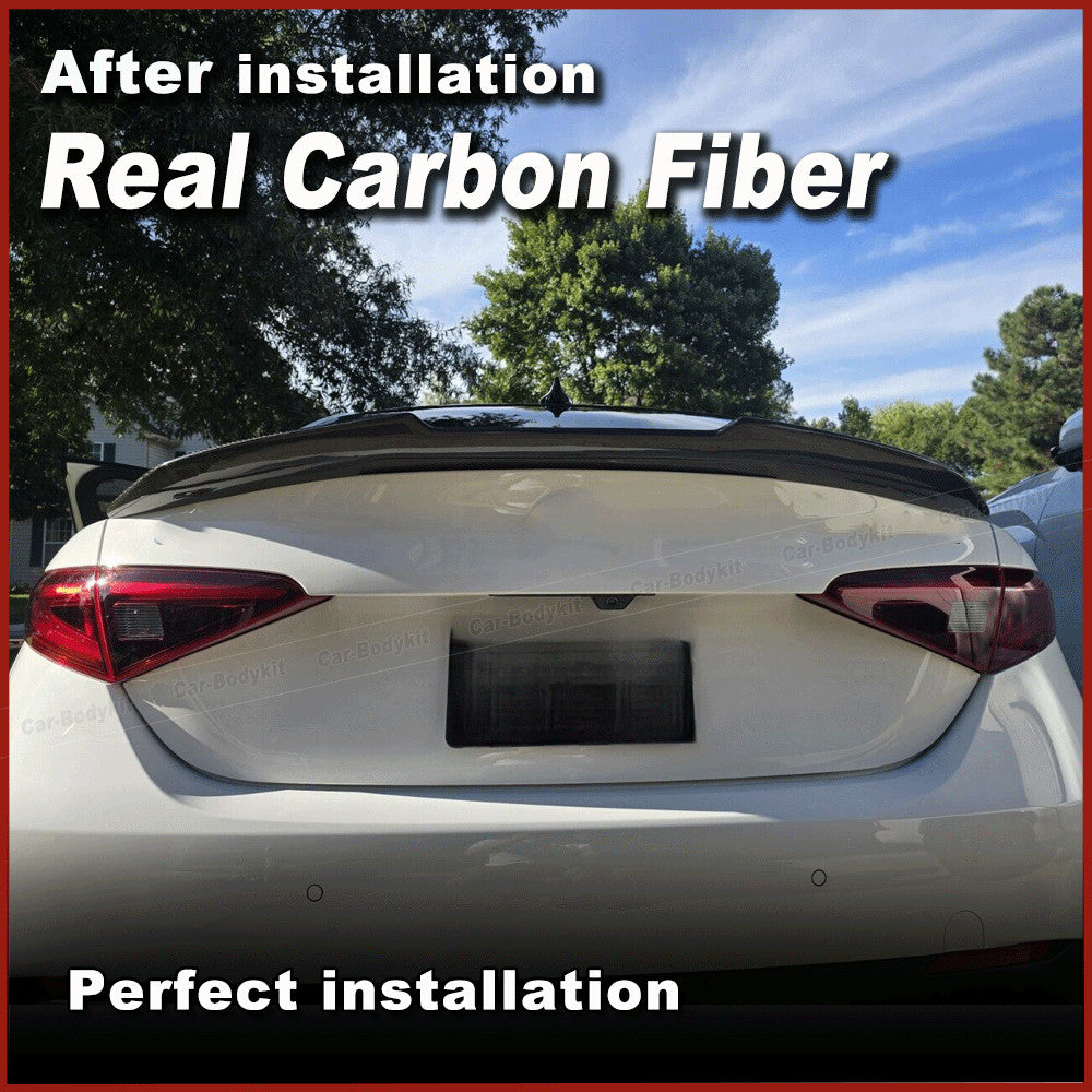 for Alfa Romeo Giulia 952 Sedan 2016-20 REAL Carbon Rear Trunk Spoiler Wing Lip
