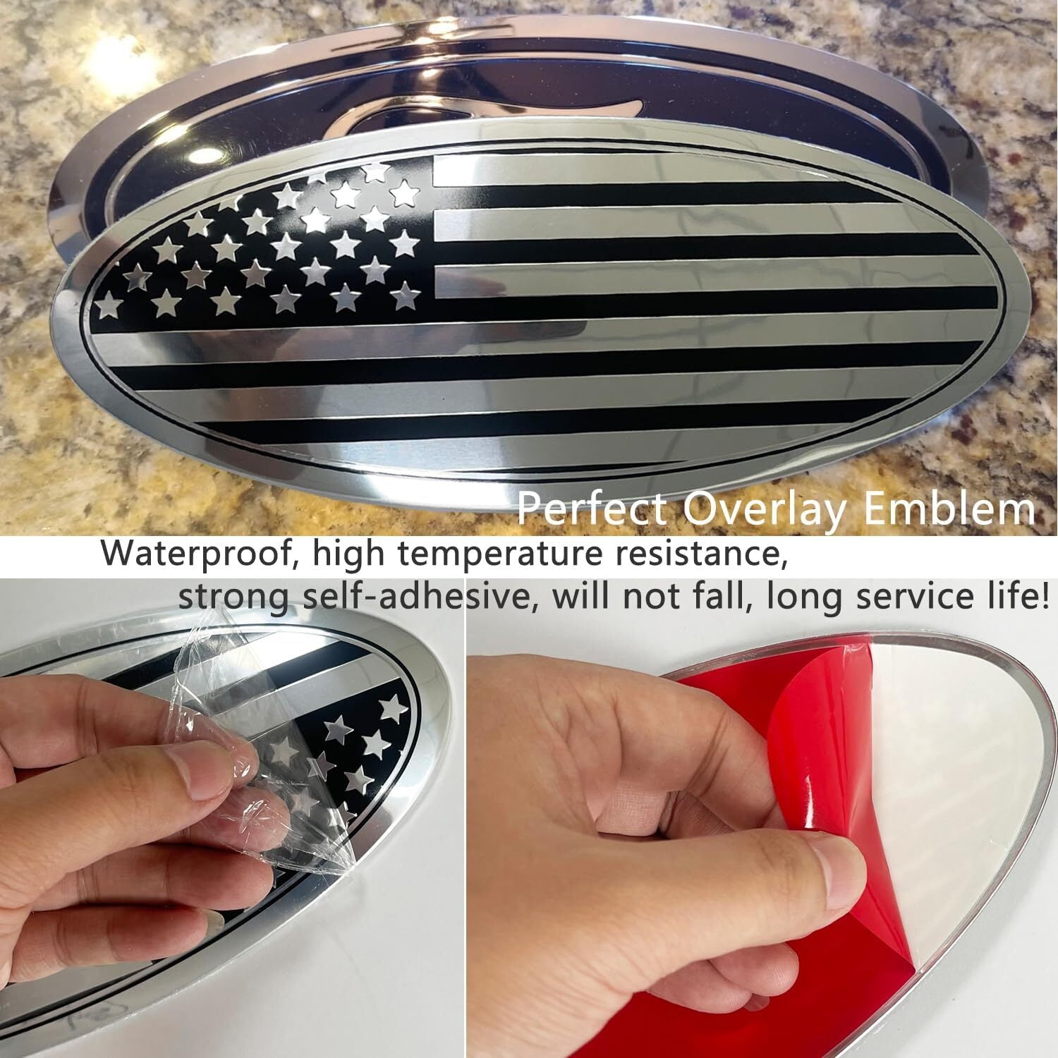 12inch Metal US Flag Oval Badge Emblem for 2018-2023  for ford  F250 F350 F450 F550