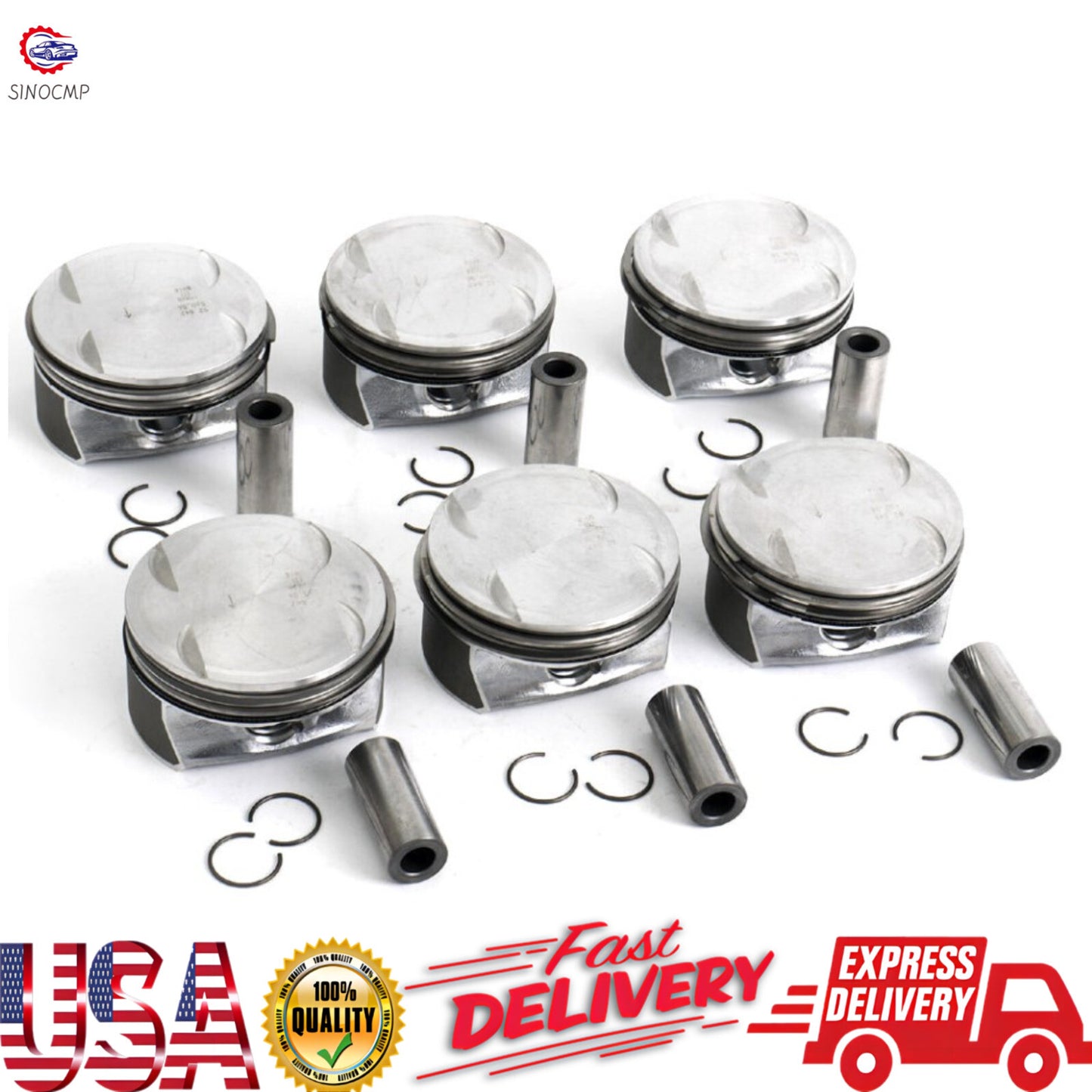 for Mercedes-Benz CLK350 C350 E350 M272 GLK350 3.5L 6x Pistons  Rings Set STD