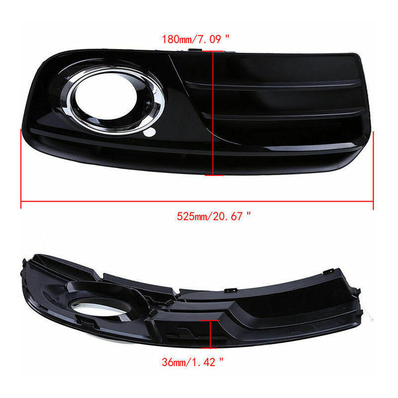 A pair of black front bumper bezels, side grille, and fog light protectors for 2013-2017 for Audi Q5.