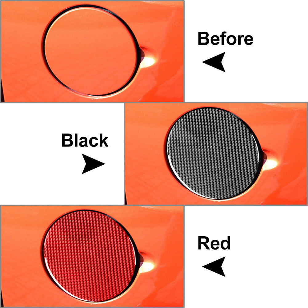 Carbon Fiber Look Red Fuel Tank Panel Cover Trim for Toyota Tundra 2014-2021 15