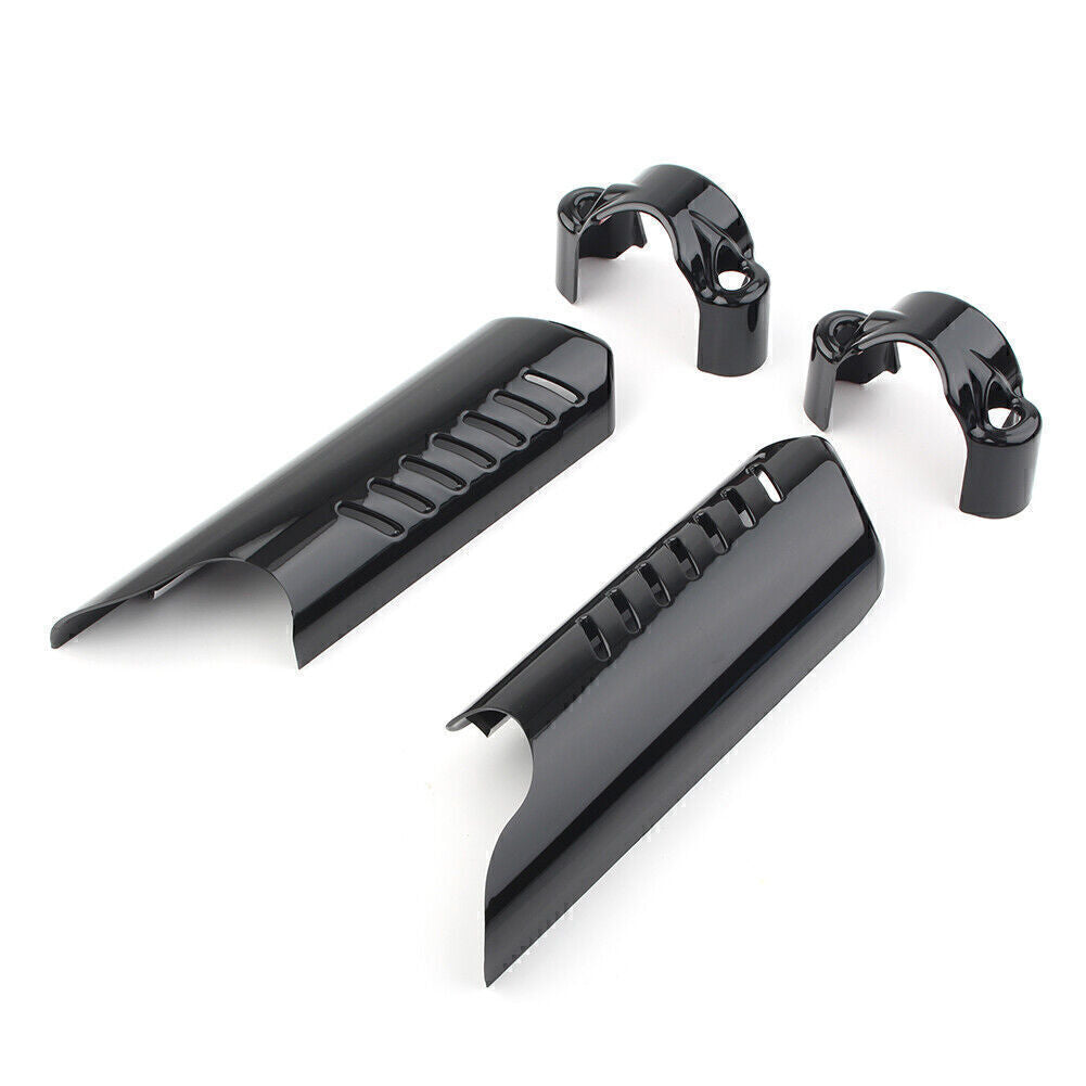 2x Black Fork Lower Leg Deflectors Shield Cover Fit for Harley Softail Dyna FL FXSTB