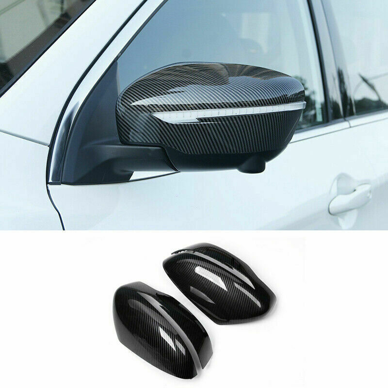 Carbon Fiber ABS RearView Side Mirror Cover Trim Cap for Nissan Rogue 2014-2020
