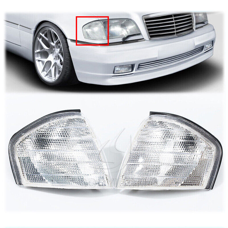 For 1994 1995-2000 for Mercedes-Benz C Class W202 Turn Signal Lamp Frame Cover Pair