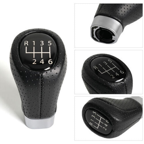 6 Speed Shift Knob Black PU Leather for BMW E36 E46 M3 Z4 3.0 E90 E91 E92 M5 E39