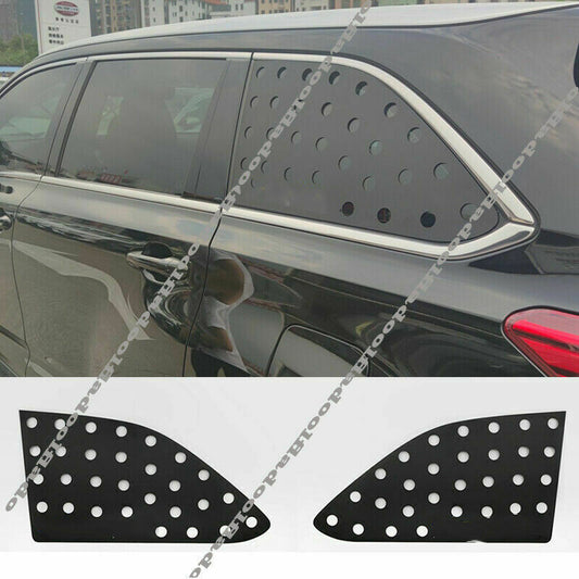 Black Rear Side Window Louver Shutter Cover Trim for Toyota Highlander 2014-2019