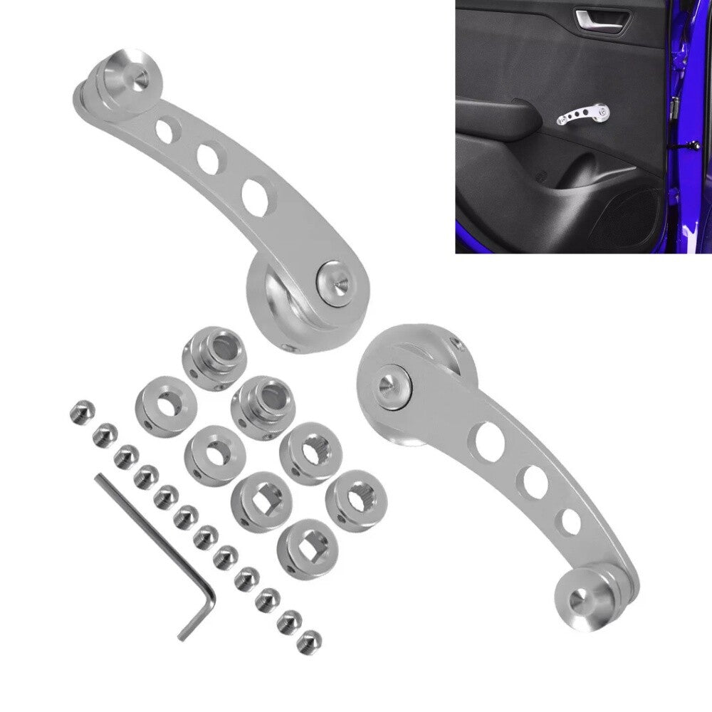 Aluminum Manual Auto Window Crank Handle Winder Hand Car Truck Glass Door Silver
