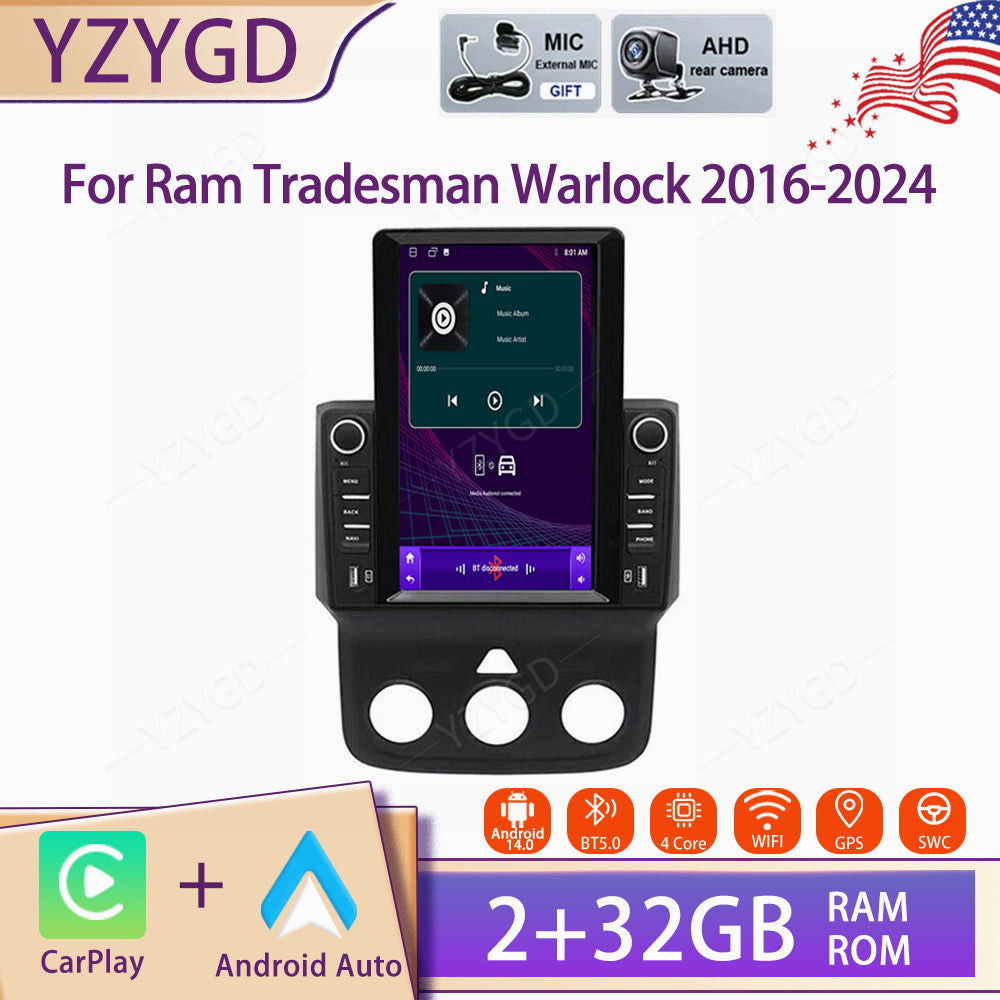 for Ram Tradesman Warlock 2016-2024 Android Carplay Car Stereo Radio Screen GPS