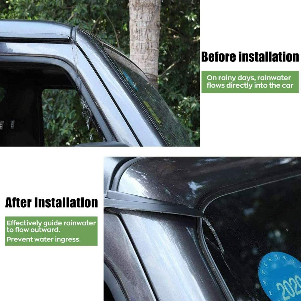 2X Water Rain Gutter Extension Accessories for Jeep for Wrangler JL JLU Gladiator JT