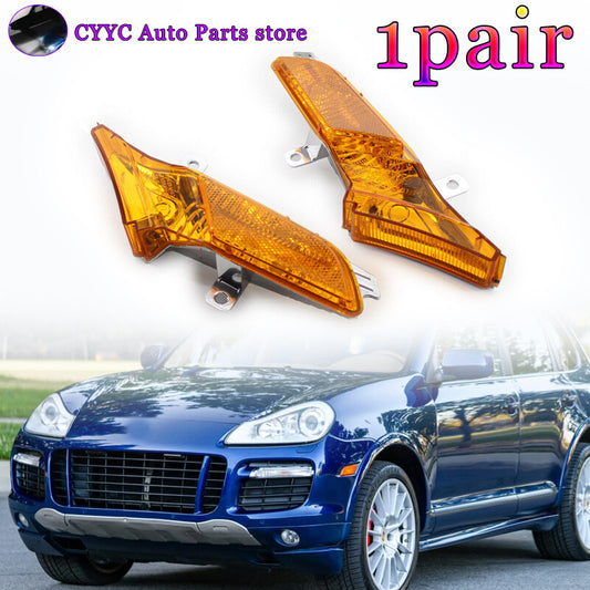 Right+Left Front Side Marker Turn Signal Light Amber for Porsche for Cayenne 08-10