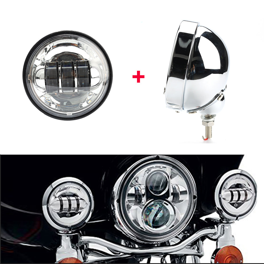 4.5-inch LED auxiliary fog lights and covers for Harley-Davidson DRL