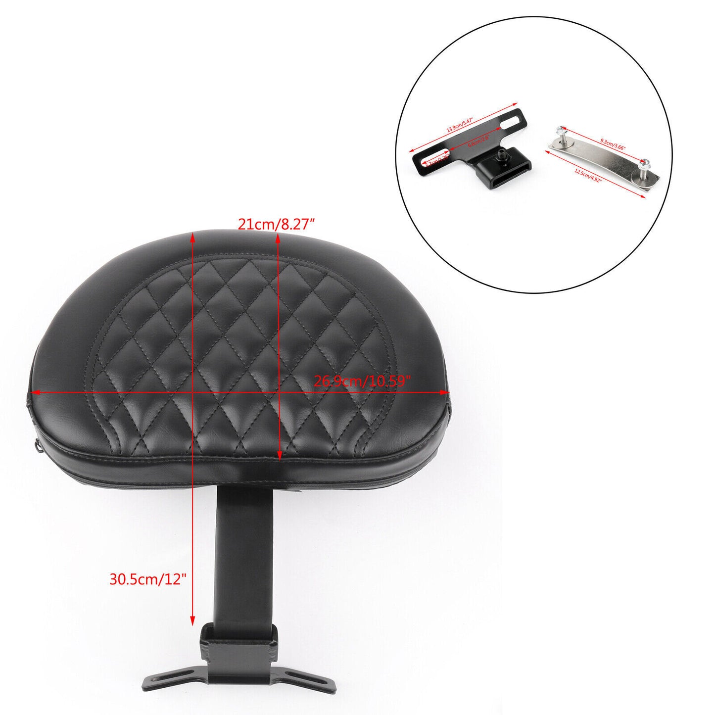 Plug-in Driver Rider Backrest Diamond Pad for Harley Fatboy Softail 2007-2017