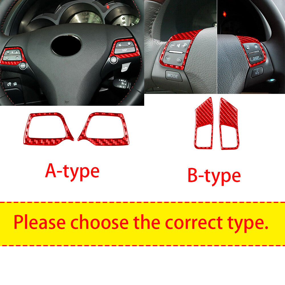 Carbon Fiber Interior Steering Wheel Button Trim For Luxus GS 2006-11Accessories
