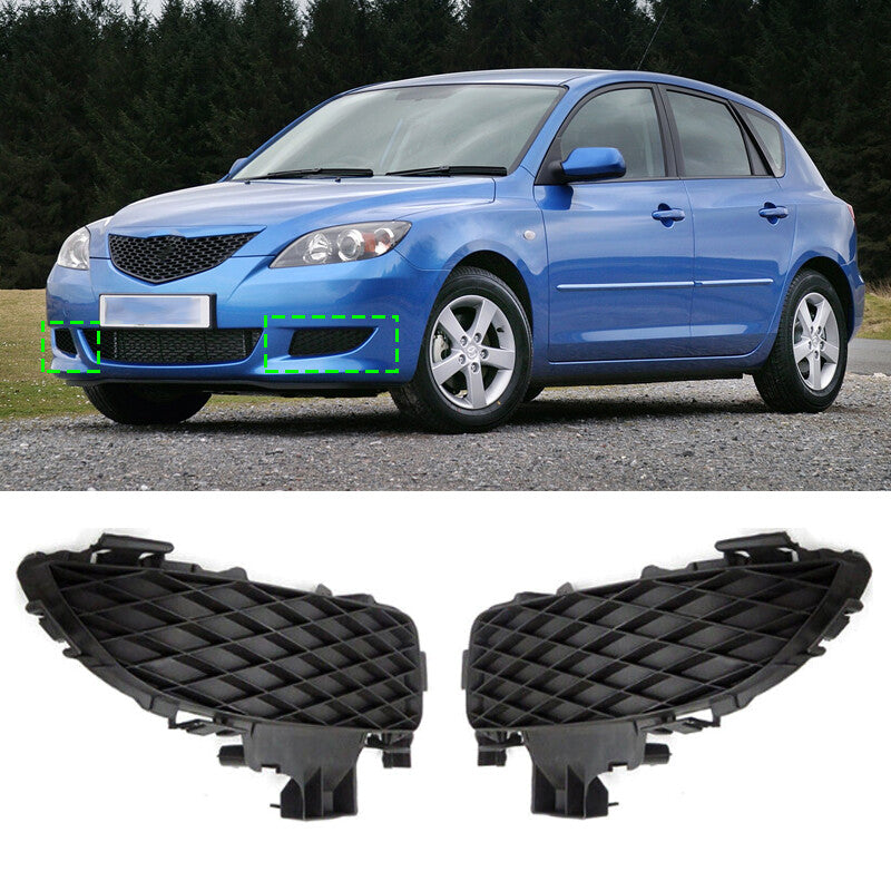 Pair Fog Lamp Cover Bracket Front Fog Light Grille for Mazda 3 2004 2005-2008