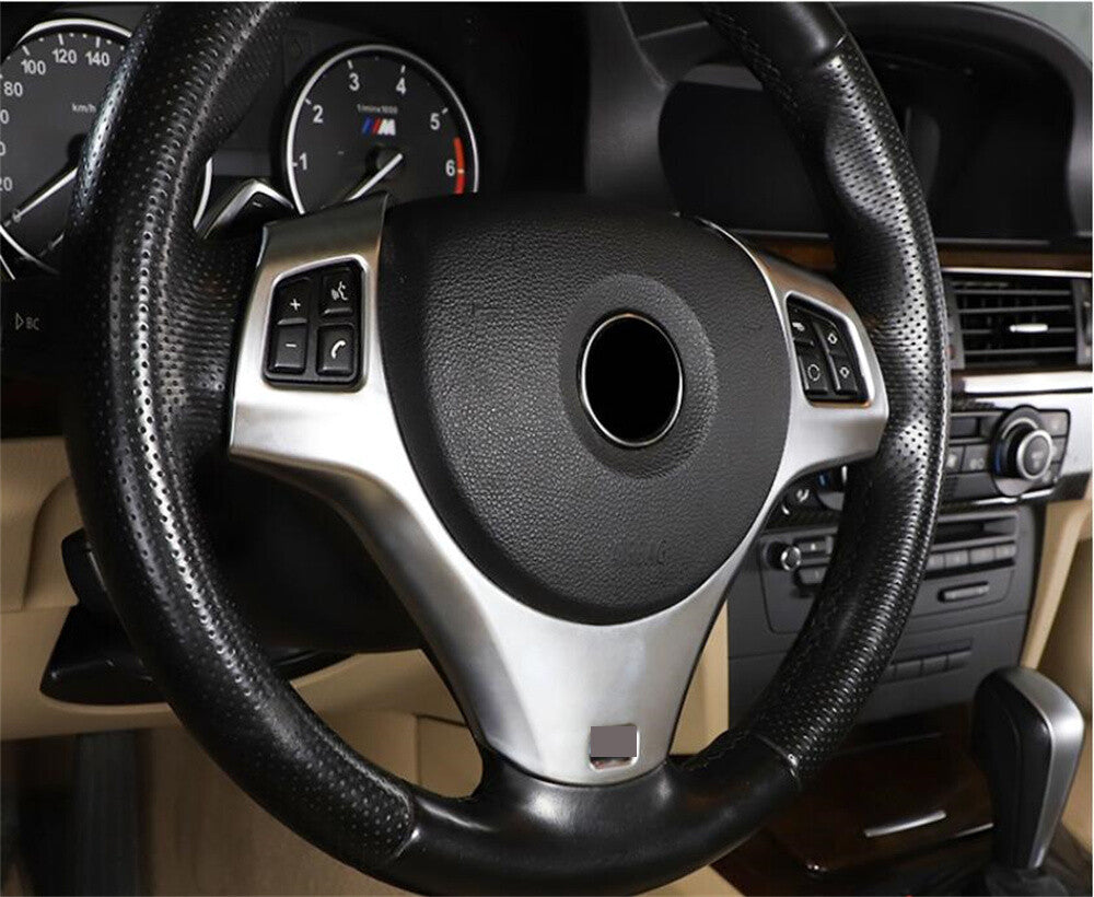 for BMW 3 Series E90 E92 E93 2005-12 Inner Steering Wheel Panel Cover ABS Silver