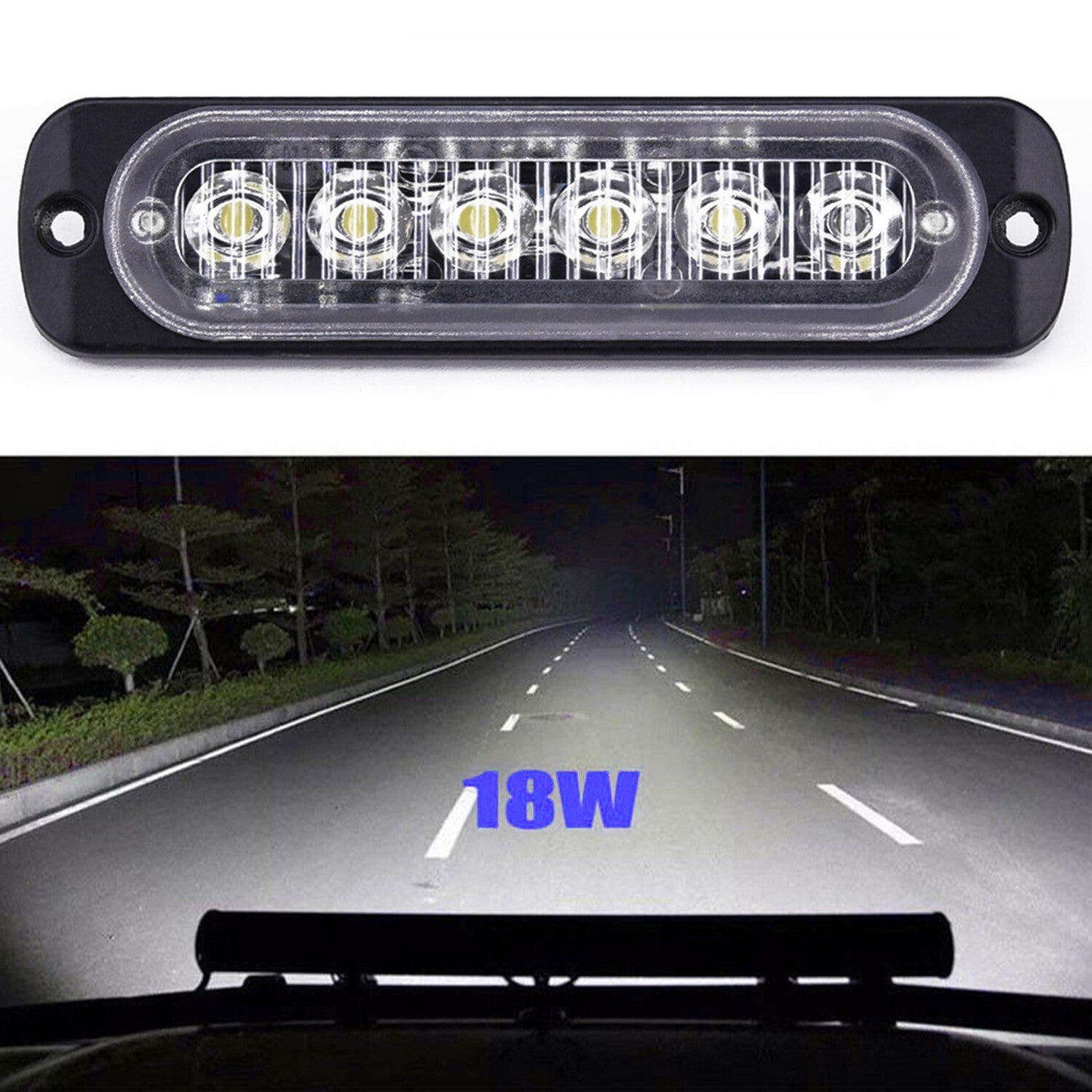 Universal Car Truck 6 LED Daytime Running Light DRL Daylight Fog-Lamp Headlight