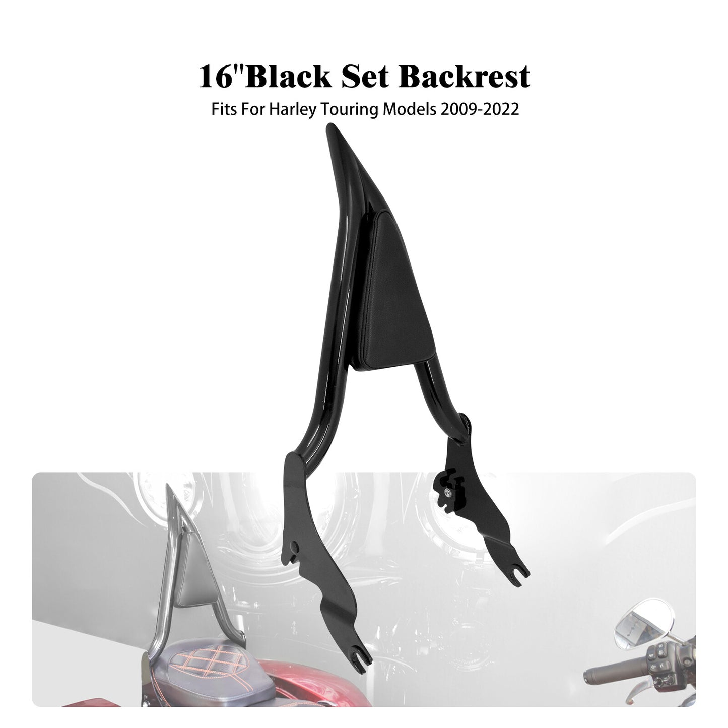 16 Rear Passenger Backrest Sissy Bar for Harley Road Street Electra Glide 09-23