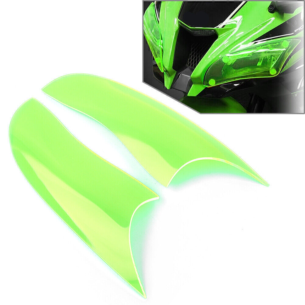 Front Headlight Guard Shield Screen Lens Cover for KAWASAKI ZX-10R 2016-18 Green
