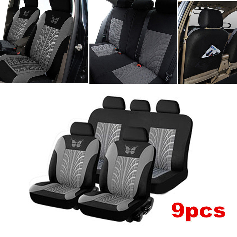 Full Car for Seat Cover Set Washable Fit for Toyota for Camry Black/Grey Headrest Covers