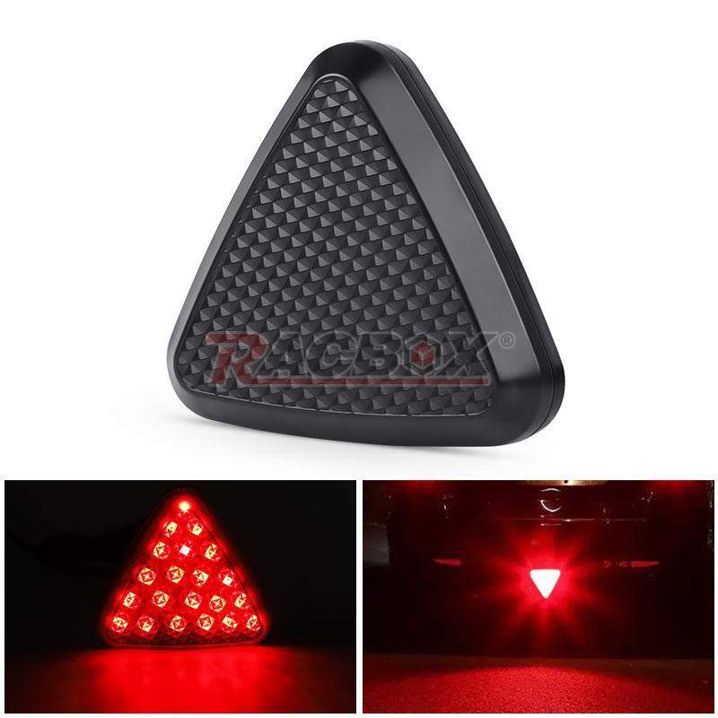 Car Triangle Red LED Rear Stop Bumper Tail 3rd Brake Flash Light Lamp Universal