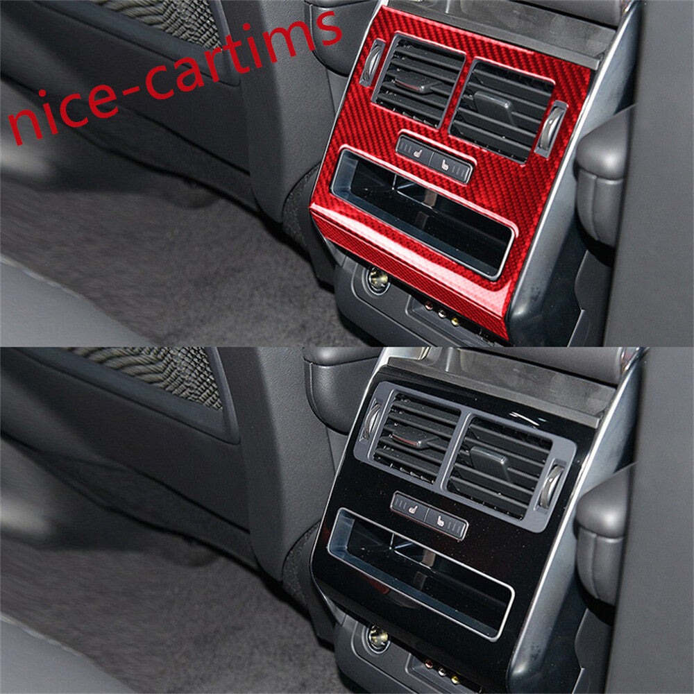 For LR for Range Rover Sport 2014-17Red Carbon Fiber Rear Air Vent Outlet Panel Trim