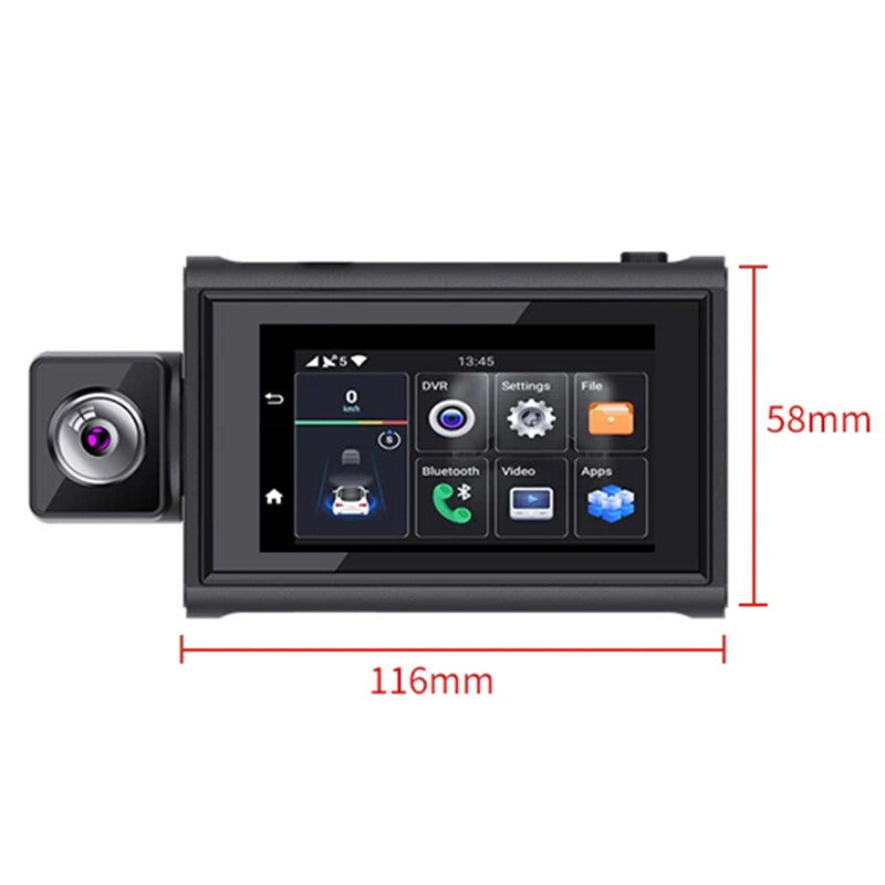 Car 3inch 4G for Mini Dashcam Android 2+32 Adas Wifi GPS Dual Lens Video Recorder