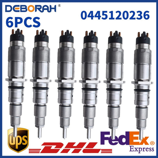 6PCS 0445120236 84346812 Diesel Fuel Injector For Komatsu 350-8 300-8