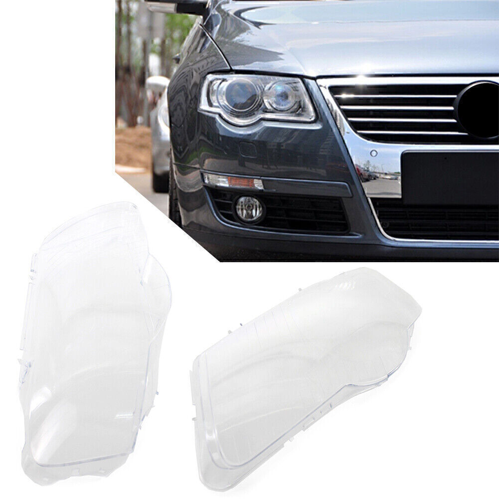 Pair Car Headlight Headlamp Lens Cover for VW for Passat B6 2006-2011 2010 2009