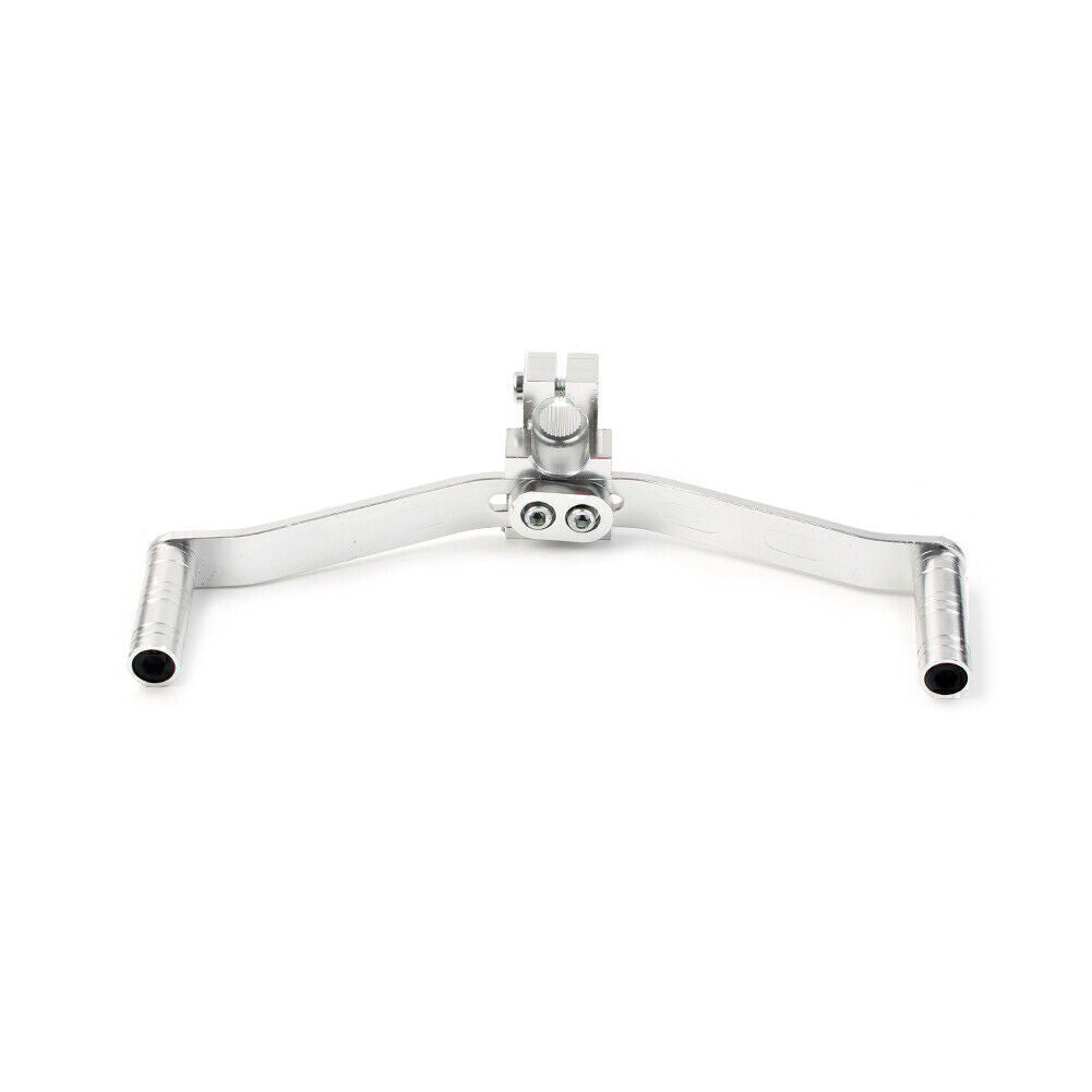 Aluminum Dual Way Gear Shift Lever Footrest Pedal Shifter Silver