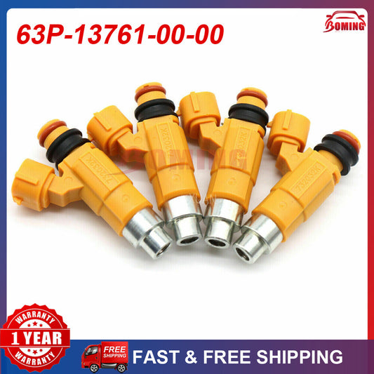 Set (4) New Fuel Injectors 63P-13761-00-00 for Yamaha F150 Outboard 2004-2013