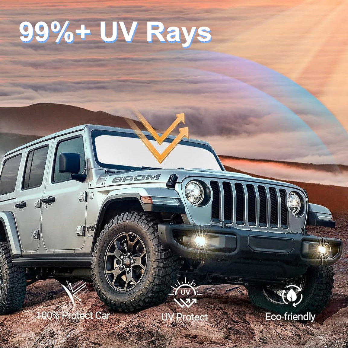 Custom Fits 2020-2025 for Jeep Gladiator JT Windshield Sunshade Front UV Block Cover