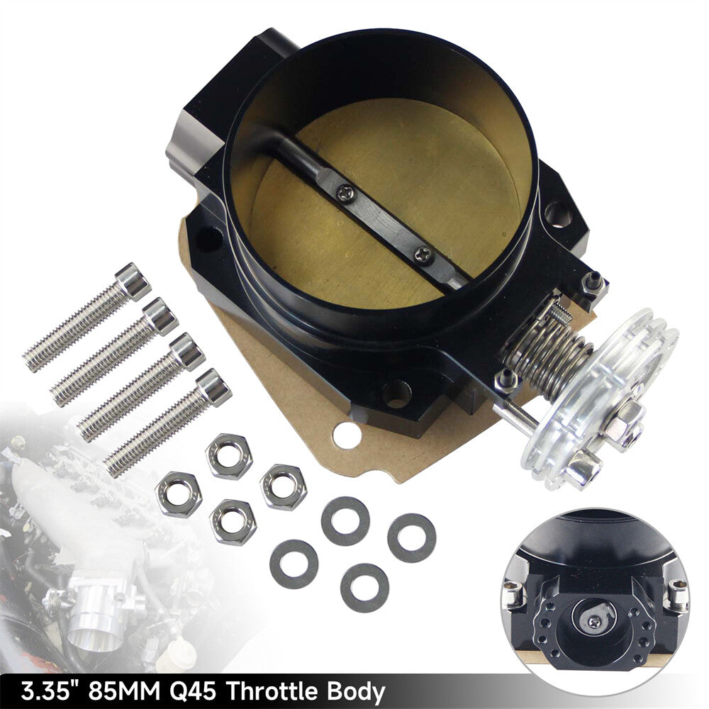 THROTTLE BODY Q45 85MM for NISSAN SKYLINE R33 R34 RB25DET RB26DET RB20DET BLACK