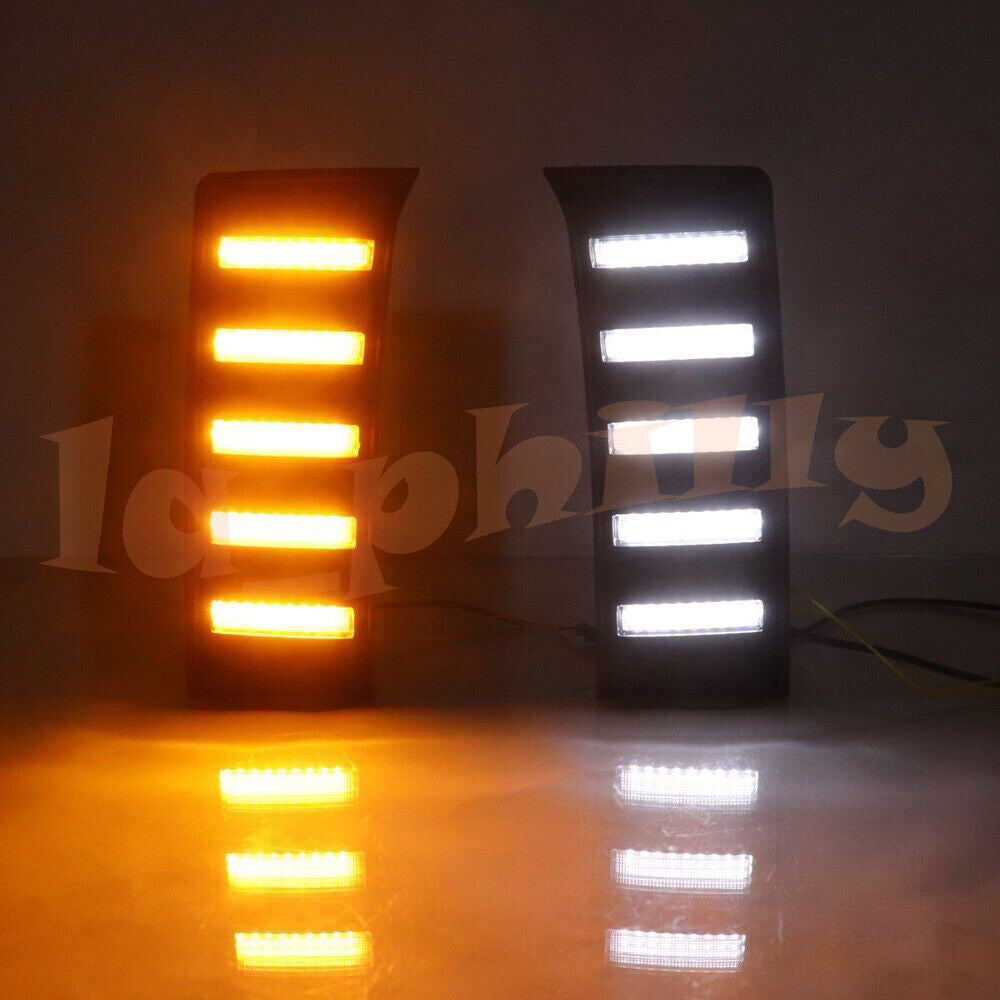 Pair Daytime Running Lights LED DRL Fog Lamp Fit for Toyota Tundra 2022 2023