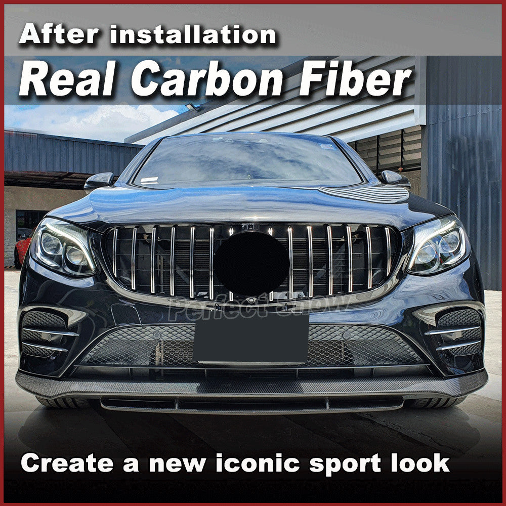 REAL CARBON Front Bumper Lip Splitter for Mercedes-Benz GLC250 GLC43 15-19