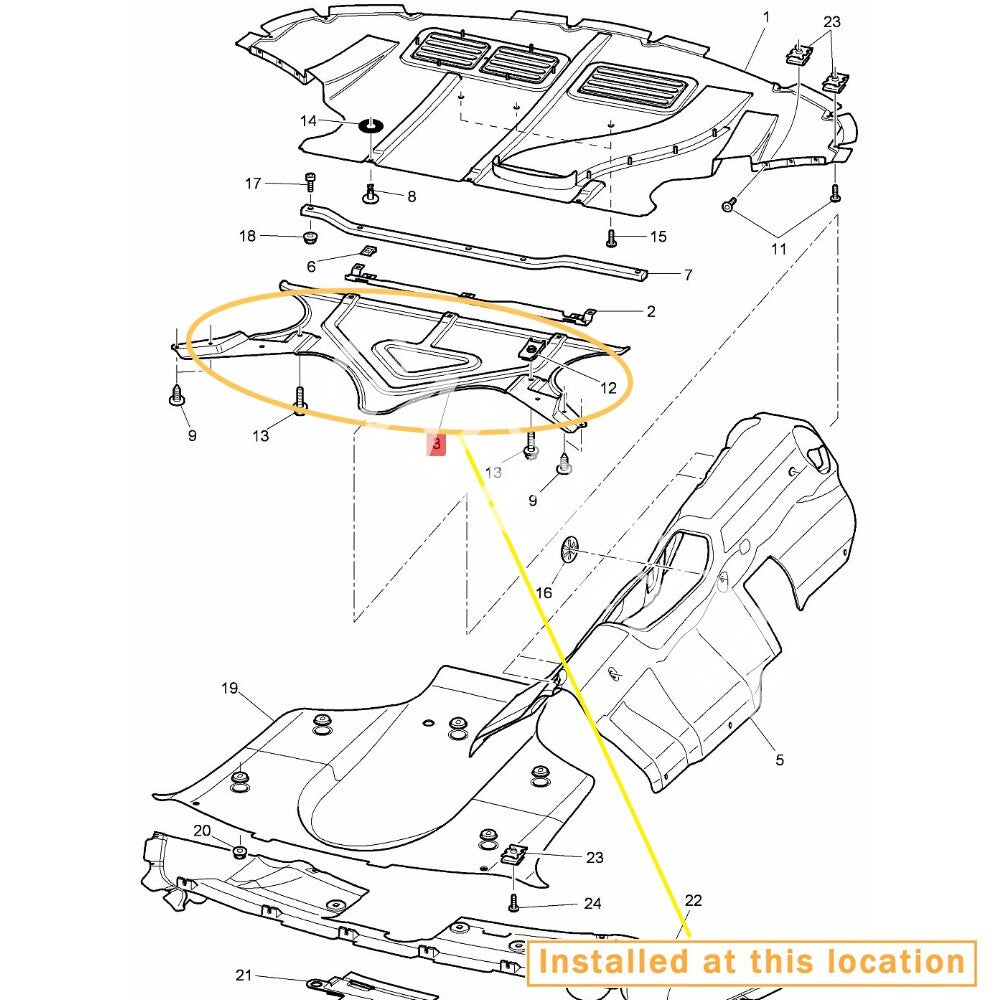 Equipment Manufacturer ( ) for Bentley Flying Spur floor trim: 3W0825238