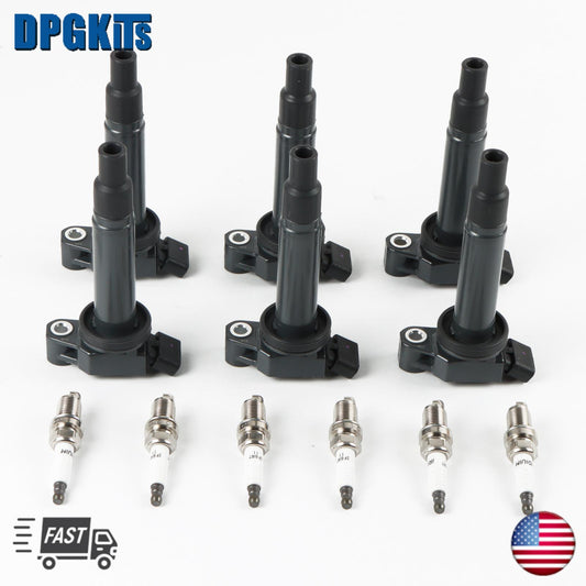 6 Ignition Coil  6 Spark Plugs For 2002-06 for Toyota for Camry 2001-06 for Sienna UF267