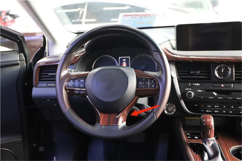 Steering Wheel U Type Cover Trim Inner 1PCS Fit for Lexus RX 2016-2020 Red Wood